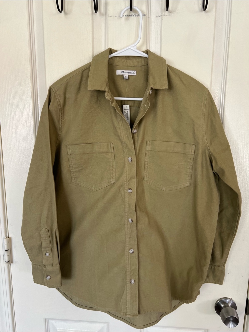 Madewell Moleskin Sunday Shirt Olive Green XS Cotton Utility Shacket